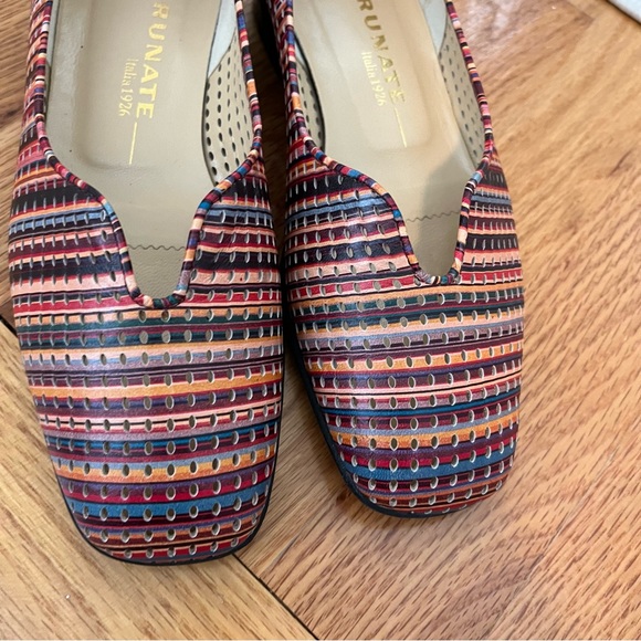 Brunate Made in Italy Colorful Perforated Leather Loafer Pump Size Women's 36 - Picture 8 of 11